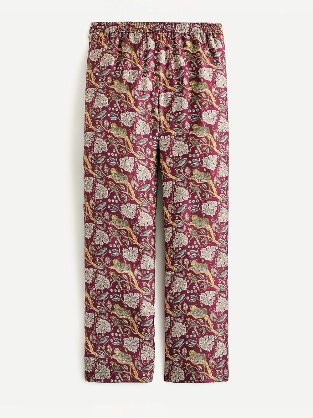 J Crew 100% Silk Twill Animal Print Pant in Jungle Cat Print Size 0